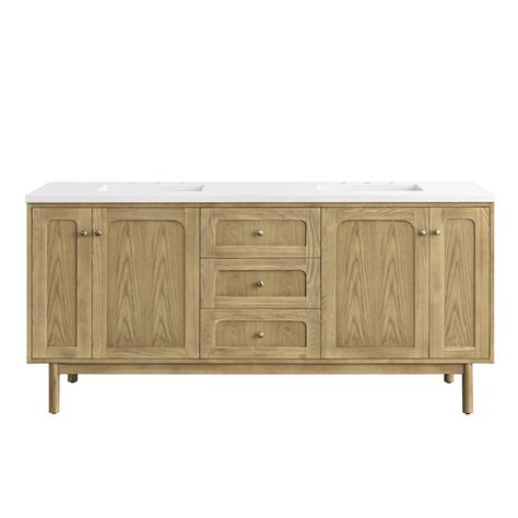 James Martin Vanities Laurent 72'' Double Bathroom Vanity with Top | Wayfair Prime Oak, Rectangular Bathroom Mirror, Bamboo Storage, James Martin Vanity, Standing Vanity, Natural Wood Texture, Undermount Sinks, Floating Bathroom Vanity, Bathroom Furniture Vanity