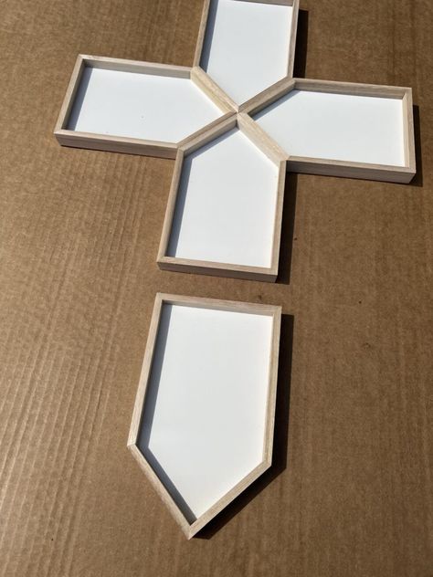 How To Make A Cross Out Of Dollar Tree Dry Erase Boards - The Shabby Tree Decorative Crosses Diy, Diy Wall Cross, Jenga Block Cross, Dollar Tree Cross, Picture Frame Cross, Faith Craft, Wooden Crosses Diy, Wood Crosses Diy, Painted Crosses