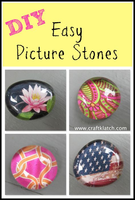 Easy Glass Picture Stone Magnets - Craft Klatch Glass Stone Crafts, Glass Bead Crafts Diy, Diy Kids Crafts, Crafts Room Decor, Table Activities, Crafting Room, Recycling Crafts, Glass Bead Crafts, Marbles Crafts