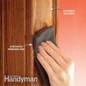 How To Restain Wood, Decorating Stairs, Stained Wood Trim, Dark Wood Trim, Wood Baseboard, Stained Trim, Trim Carpentry, Restore Wood, Baseboard Trim