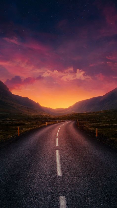 Road Iphone Wallpaper, American Wallpaper, Night Scenery, Landscape Photography Nature, Sunset Wallpaper, Backgrounds Phone Wallpapers, Graphic Wallpaper, Beautiful Nature Wallpaper, Dreamy Art