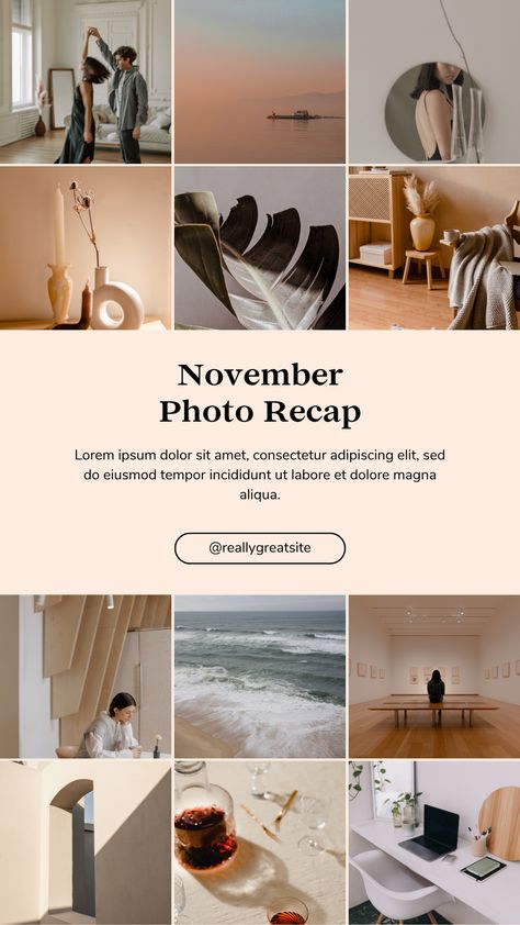 Monthly Recap, Simple Aesthetic, Instagram Story Template, Story Template, Aesthetic Photo, Instagram Story, Cream, Instagram, Design