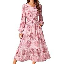 Dolman Sleeve Maxi Dress, Flowy Chiffon Dress, Belted Floral Dress, Midi Dress With Pockets, Flowy Midi Dress, Chiffon Wrap, Pockets Fashion, Sheer Long Sleeve, Chiffon Midi Dress