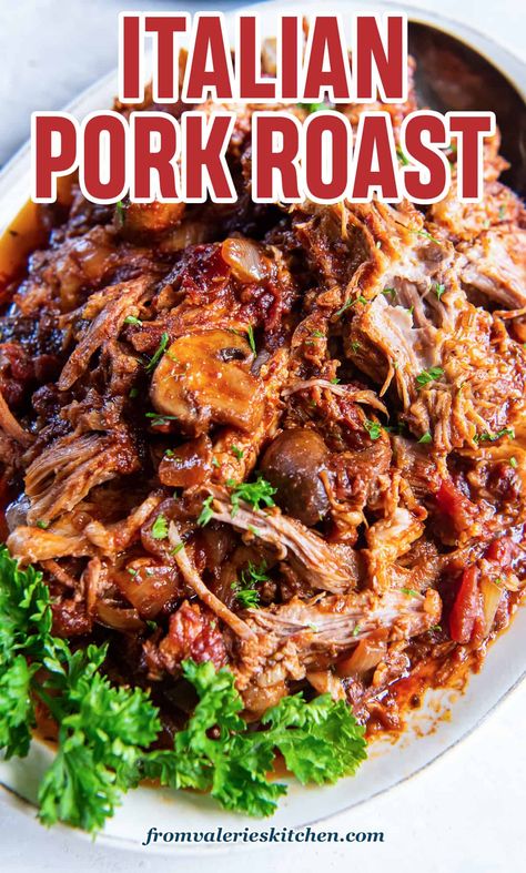 Italian Pork Roast Slow Cooker, Pork Roast With Tomatoes, What To Do With Pork Shoulder, Pork Italian Recipes, Boneless Shoulder Roast Recipes, Pork Shoulder Blade Roast Crock Pot, Pork Shoulder Crock Pot Recipes, Crockpot Pork Shoulder Roast, Italian Pork Recipes