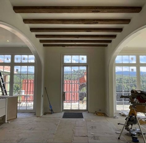 Beams In Kitchen, Wood Beams In Kitchen, California Rancher, Wausau Homes, Interior Paint Color, Faux Ceiling Beams, Abingdon Virginia, Exposed Beams Ceiling, Ceiling Details