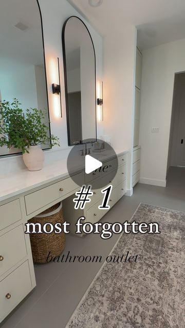 South House on Instagram: "A hidden drawer outlet for a curling iron, blow dryer, or an electric razor is the MOST forgotten bathroom outlet!

Home decor linked in my LTK link in bio or comment if needing links! 🔗

SAVE this reel so you don’t forget!

#bathroomdesign #bathroomrenovation #bathroominspiration #bathroominspo #bathroomgoals #bathroomideas #homeinspo #homedecor #homestyling #interiordesign #electrician #electrical #realestate #luxury #aesthetichome #cornersofmyhome #interiorstyling #transitionaldesign #ad

LTK link in bio!" Outlet Placement In Bathroom, Bathroom Outlet Placement, Bathroom Electrical Outlets, Bathroom Selections, Drawer Outlet, Outlet Placement, Bathroom Outlet, Hidden Drawer, Bathroom Goals