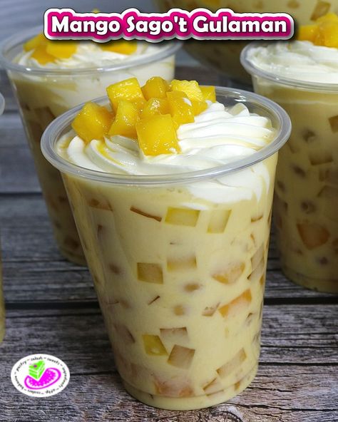 Mango Sago’t Gulaman Recipe - Filipino Dessert Recipes by PingDesserts.com Gulaman Dessert, Mango Tapioca, Sago Recipes, Mango Health Benefits, Mango Sago, Filipino Dessert Recipes, Pinoy Recipe, Scottish Dishes, Recipe Mango