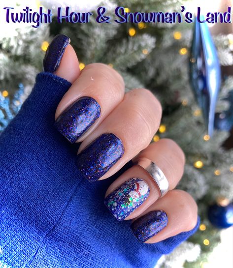 Color Street Twilight Hour & Snowman’s Land Color Street Winter Nails, Winter Color Street Nails Ideas, Color Street Moonlight Night, Color Street Twilight Hour, Color Street Arctic Evening, Color Street Snowed In, Color Street Alaskan Sky, Infinity Love, Jamberry