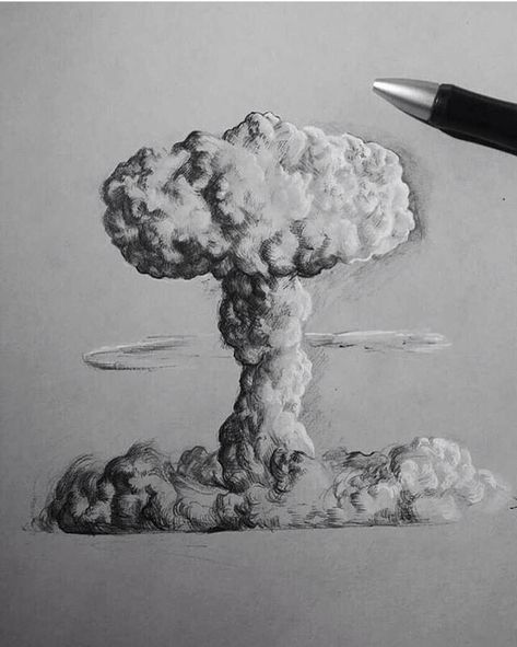 Explosion Mushroom Cloud, Nuke Explosion Drawing, Mushroom Cloud Illustration, Mushroom Cloud Drawing, Chernobyl Drawing, Mushroom Cloud Art, Mushroom Cloud Tattoo, Nuke Drawing, Drawing Explosions