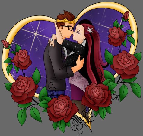 The Kiss by Kyuuketsuhime-Miyu on DeviantArt Dexter And Raven, Eah Ships, Ramona Badwolf, Dexter Charming, Hearts Day, Raven Fanart, Raven Queen, Raven Art, American Girl Doll Clothes Patterns