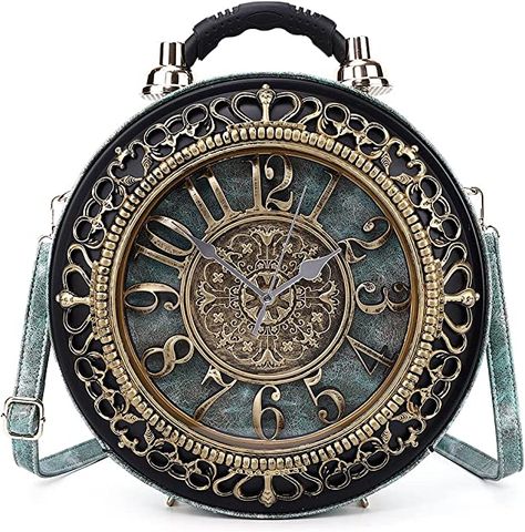 March Hare Costume, Costume Accessories Diy, Steampunk Clock, Alice In Wonderland Costume, Drawing Bag, Bronze Hardware, Vintage Clock, Accessories Diy, Small Wallet