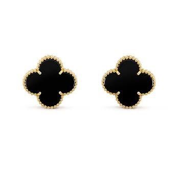 Van Cleef vintage Alhambra earrings available in Black, White and Green colour. Shop now! #jewelry #earrings #vancleef #earringsoftheday #earringsforher Black Van Cleef, Vintage Alhambra Earrings, Alhambra Earrings, Black Onyx Earrings, Black Vans, Onyx Earrings, Birthday List, Black Earrings, Outfit Maker