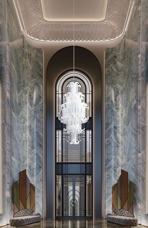 Lobby Interior Design, Neoclassical Interior, Art Deco Interior Design, Lobby Interior, Classic Interior Design, H Design, Hotel Interior Design, Lobby Design, Tv Wall Unit