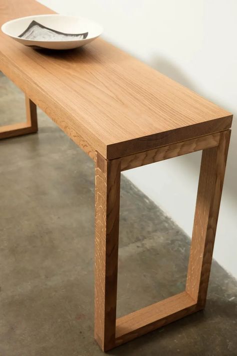 Narrow Entry Table, Modern Wood Console Table, Simple Console Table, Sofa Table Design, Small Console Table, Parsons Table, Oak Sofa, Diy Console Table, Foyer Hallway