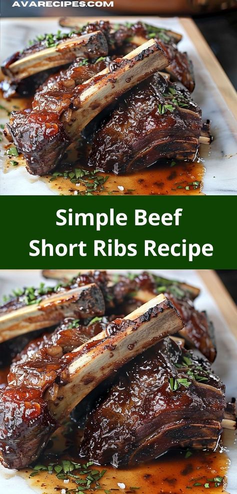 Searching for beef rib recipes? The Simple Beef Short Ribs Recipe is a must-try! A great alternative to ground beef recipes, this dish is easy to make and perfect for dinner ideas. Beef Rib Recipes, Tender Beef Short Ribs, Short Ribs Braised, Beef Short Ribs Recipe, Short Rib Recipes, Beef Rib, Beef Ribs Recipe, Crockpot Ribs, Beef Short Rib Recipes