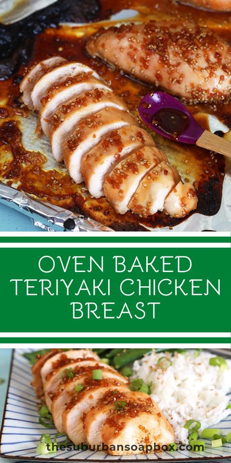 Dinner in a flash! Easy Oven Baked Teriyaki Chicken Breast are the most simple of dinners that the whole family will love. Just a few simple ingredients and you have a simple, healthy meal on the table faster than take out. Baked Teriyaki Chicken Breast, Teriyaki Chicken Breast, Chicken Breast Oven Recipes, Chicken Breast Oven, Baked Teriyaki Chicken, Easy Teriyaki Chicken, Teriyaki Recipe, Oven Baked Chicken Breasts, Chicken Breast Recipes Baked