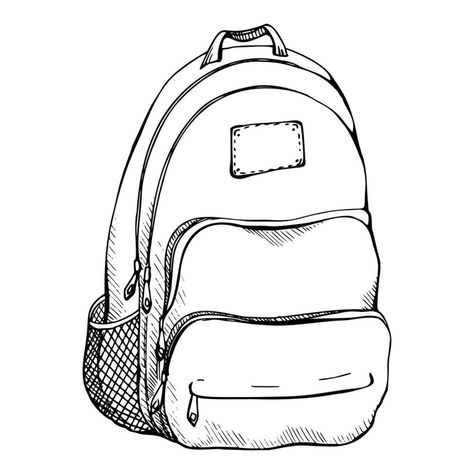 Ink hand drawn vector graphic sketch of isolated object. Backpack for hiking, sightseeing, tourist accessory luggage baggage rucksack. Design for tourism, travel, brochure, guide, print, card, tattoo. Backpack Tattoo, Backpack For Hiking, Backpack Drawing, Graphic Sketch, Card Tattoo, Travel Brochure, Tat Ideas, Hand Drawn Vector, Logo Banners