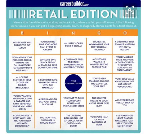 Team builder-retail bingo Motivational Games, Bingo Ideas, Retail Humor, Retail Problems, Retail Manager, I Hate Work, Retail Management, Retail Robin, Display Tables