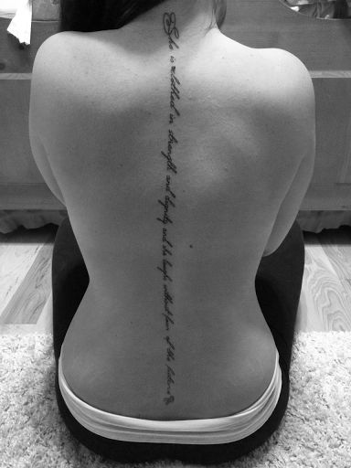 spine-tattoos-ideas-for-women14 Tattoo Iran, Serenity Tattoo, Spine Tattoo Quotes, Change Tattoo, Epic Tattoo, Tattoo Quotes For Women, Spine Tattoos For Women, Tattoo Script, Spine Tattoo