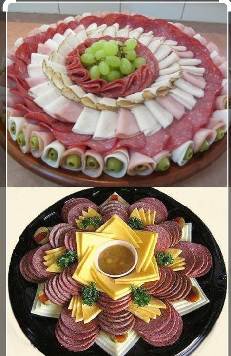 Decorações Com Comidas, Meat Platter, Party Food Platters, Party Trays, Charcuterie Recipes, Food Carving, God Mat, Party Buffet, Snacks Für Party