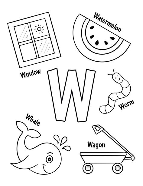 W Is For, Letter W Crafts For Preschoolers, Letter W Worksheets For Preschool, W Worksheets For Preschool, Letter W Coloring Page, W Coloring Page, Letter W Crafts, Letters Coloring Pages, Letter W Activities