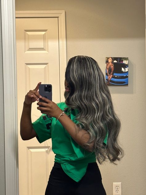 Quickweave With Blonde Highlights, Side Part Blonde Highlights, Black And Grey Quick Weave, Side Part Quick Weave With Highlights, Side Part Sew In With Highlights, Quick Weave With Highlights, Side Part Quickweave, Middle Part Quick Weave, Side Part Quick Weave