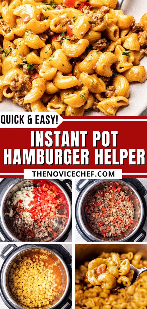 Instant Pot Hamburger Helper, Hamburger Helper Recipes, Easy Pressure Cooker Recipes, Ground Beef Pasta, Jar Recipes, Easy Hamburger, Homemade Hamburgers, Hamburger Helper, Instant Pot Dinner Recipes