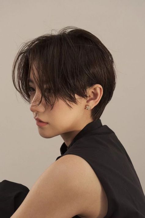 2024 Tomboy Haircuts for Women: Short, Korean, Long, Curly Styles" Long Bob Undercut Hairstyles, Tomboy Hairstyles Korean, Asian Haircuts Short, Pixie Cut Curtain Bangs, Two Block Haircut Girl, Female Undercut Short Hair, Short Haircut Korean Style, Korean Pixie Haircut, Tomboy Haircuts For Women