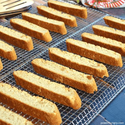 4-Ingredient Vegan Almond Flour Biscotti (Keto Option) | power hungry Almond Flour Biscotti Recipe, Pumpkin Almond Flour, Almond Flour Biscotti, Gluten Free Biscotti, Tiger Nut, Almond Flour Cookies, Almond Biscotti, Cookies Vegan, No Flour Cookies