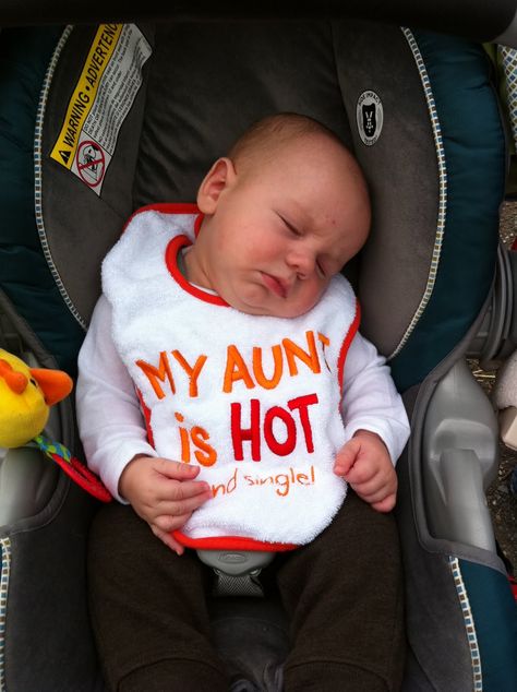 My Aunt is Hot and single! ..Cute baby Bib that I need to give to my future Niece or Nephew! Aunt And Nephew, Single Aunt, Baby Hunter, Auntie Era, Rich Auntie, Baby Aunt, 2024 Board, Aunt Life, Ideal Life