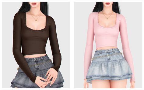 💌 Avery Set 💌 | Patreon Sims 4 Cc Clothes Set Patreon, Lotes The Sims 4, Cc Top, Sims 4 Piercings, Clothes Cc, Sims 4 Patreon, Sims Clothes, Pelo Sims, Sims 4 Cc Folder