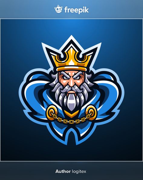 O logotipo da mascote de rei real Vetor ... | Premium Vector #Freepik #vector #logotipo #coroa #real #rei Mascot Logo Design, Png Logo, Royal King, Gaming Logo, Mascot Logo, Premium Vector, Gaming, Logo Design, Design