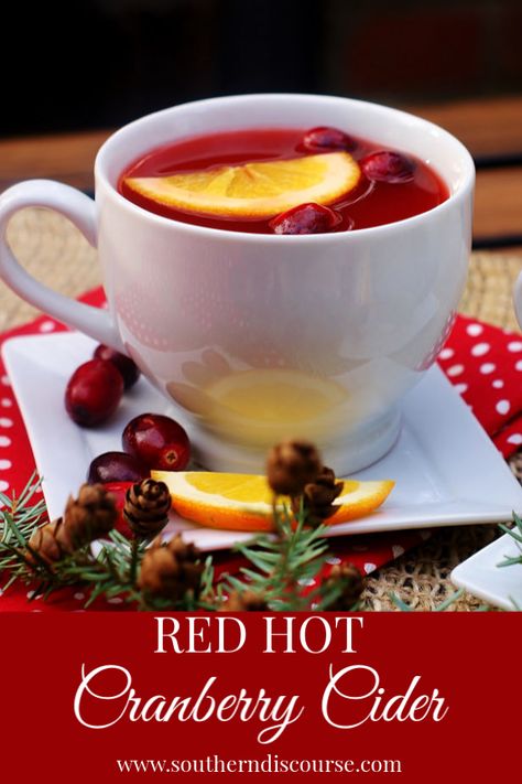 Cranberry Cider Recipe, Hot Christmas Drinks, Cinnamon Candies, Cranberry Tea, Cranberry Cider, Wassail Recipe, Cranberry Drinks, Hot Drinks Recipes, Apple Cider Recipe