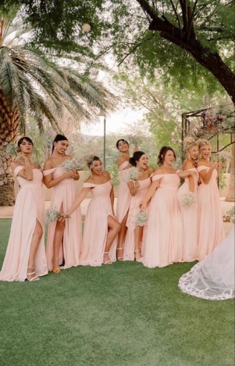 Pretty Pink Bridesmaid Dresses, Pink Braidsmaids Dress, Pink Gold Bridesmaid Dresses, Pink Made Of Honor Dress, Brides Made Dresses Pink, Blush Braidsmaid Dresses, Bridesmaids Light Pink Dresses, Maid Of Honor Dress Pink, Wedding Pink Bridesmaid Dresses