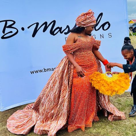 Pedi Wedding Dresses Traditional, Membeso Dress For The Bride, Traditional Wedding Dresses South Africa, Venda Bride, African Bride Dress, Wedding Dresses South Africa, Xhosa Wedding, Pedi Traditional Attire, Zulu Traditional Attire