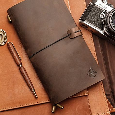 Leather Travel Journal, Refillable Leather Journals, Scrapbook Videos, Pen Store, A Diary, The Notebook, Saddle Leather, Leather Notebook, Travel Scrapbook