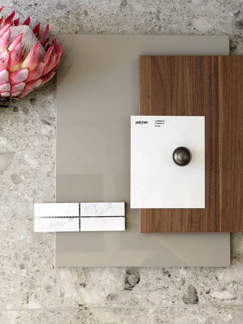 Walnut Mood Board, Walnut Palette, Mood Board Kitchen, Grey Moodboard, Walnut Bedroom, Kitchen Colour Combination, Weatherboard House, Walnut Kitchen, Kitchen Mood Board