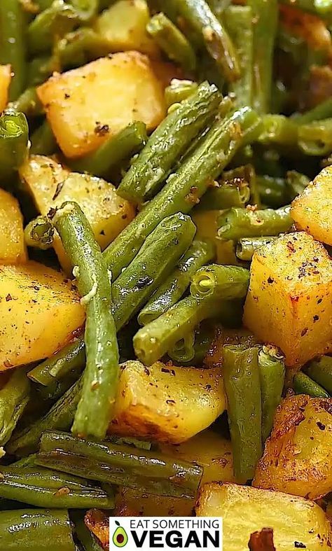 Potatoes and Green Beans [Video] | Healthy recipes, Tasty vegetarian recipes, Vegetable side dishes Green Vegetable Recipes, Beans And Potatoes, Green Beans And Potatoes, Makanan Diet, Tasty Vegetarian Recipes, Veggie Side Dishes, Health Dinner Recipes, Vegetable Sides, Veggie Dishes