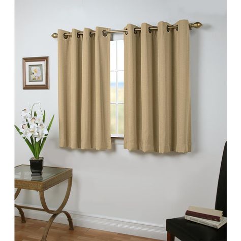 Ricardo Trading Grand Pointe 54 in. W x 54 in. L Polyester Blackout Short Length Window Panel in Natural Blackout Panels, Curtain Styles, Grommet Panels, Striped Room, Superior Room, Long Curtains, Living Room Windows, Rod Pocket Curtain Panels, Colorful Curtains