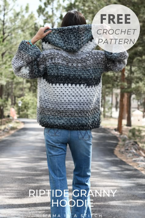 Border Patterns, Square Border, Crochet Jacket Pattern, Crochet Cardigan Pattern Free, Stitch Hoodie, Crochet Hoodie, Gilet Crochet, Simply Crochet, Crochet Sweater Pattern Free