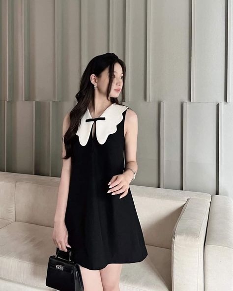 Collar Dresses For Women, Cny Outfit, Cute Dress Outfits, Trendy Fashion Tops, Fashion Attire, Modest Fashion Outfits, Abayas Fashion, Fashion Design Clothes, Fancy Outfits