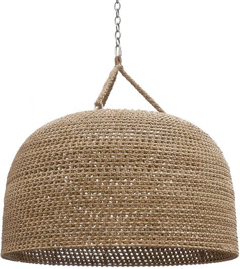 Jeffrey Alan Marks Collection. Oversized pendant intricately woven with a core rattan frame Wabi Sabi Restaurant, Greige Design, Rope Pendant Light, Rattan Pendant Light, Rope Weave, Mcgee & Co, Hemp Rope, Lantern Pendant, Joshua Tree