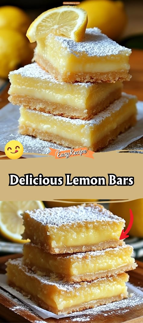 Brighten your dessert table with Lemon Bars, featuring a buttery shortbread crust and a zesty lemon custard filling. These bars are a tangy treat, dusted with powdered sugar, and offer a refreshing burst of citrus in every bite. #LemonBars #CitrusDessert #SweetAndTangy 5 Ingredient Lemon Bars, Tart Lemon Bars, Lemon Bars 9x13 Pan, Lemon Custard Filling, Best Lemon Bars, Easy Desserts Recipes, Easy Bar Recipes, Citrus Desserts, Lemon Bars Recipe