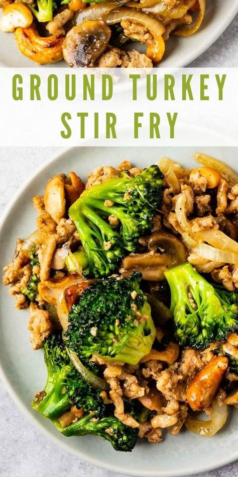 Turkey Burger Stir Fry, Easy Recipes Ground Turkey, Ground Turkey Veggie Recipes, Skillet Ground Turkey Recipes, Ground Turkey Recipes For Dinner Dairy Free, Ground Turkey Dinner Recipes Healthy, Ground Turkey Leftover Recipes, Ground Turkey Stir Fry Healthy, Ground Turkey Fajitas