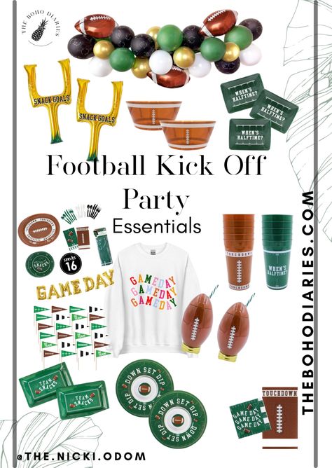 Throw an unforgettable Football season kickoff party with these football themed party essentials! NFL, college football football season is here and I’m for it 🙌🏼 all the game day essentials are right at your fingertips🏈🏈 Football Season | Gameday snacks | NFL | party planning | party essentials #LTKSeasonal #LTKunder50 #LTKU Boys Football Christmas Party Games, First Down Football Birthday Party Games, First Year Down Football Birthday Balloon Arch, 1st Birthday Football Theme Photoshoot, First Year Down Football Birthday Backdrop, First Christmas Photoshoot, Gameday Snacks, Christmas Photoshoot Ideas, Football Themed Party