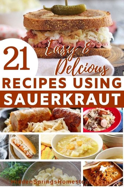 Saurkraut Ways To Eat, Foods With Sauerkraut, Things To Eat With Sauerkraut, How To Eat Sourkrout, Recipes Using Sourkrout, Things To Do With Sauerkraut, Sourkrout Soup Recipe, Saurkraut Recipes Healthy, Meals With Sourkrout