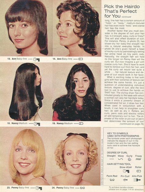 Common Hairstyles, 70’s Hair, 1970s Hairstyles, 60s Hair, 70s Hair, Parisian Chic Style, Hair Patterns, Retro Beauty, Hair Magazine