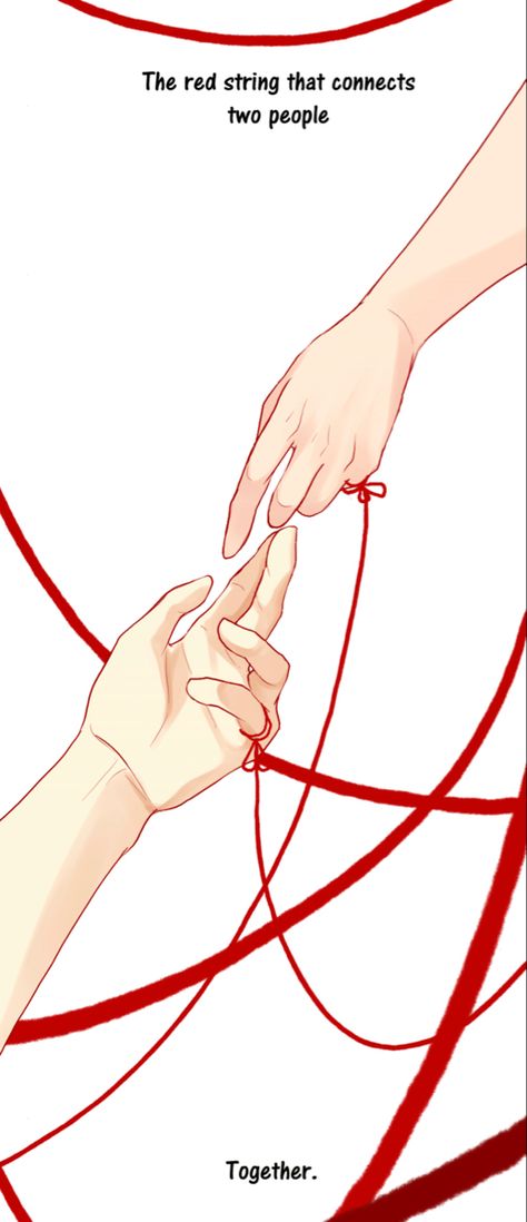 The Red String Of Fate, Fate Tattoo, Fate Quotes, Soulmates Art, String Of Fate, Red String Of Fate, Wattpad Background, Couple Illustration, Red String