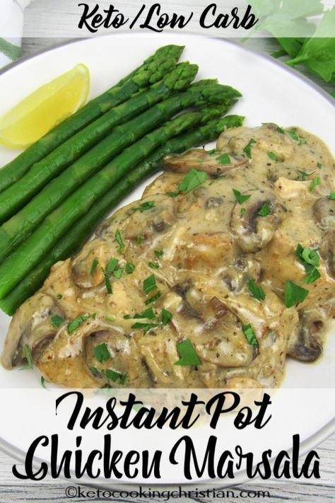 Instant Pot Chicken Marsala - Keto and Low Carb Instant Pot Chicken Marsala, Chicken In An Instant Pot, Low Carb Instant Pot Recipes, Dinner Recipes Healthy Low Carb, Low Carb Casseroles, One Pot Meal, Chicken Marsala, Low Carb Eating, Mascarpone Cheese