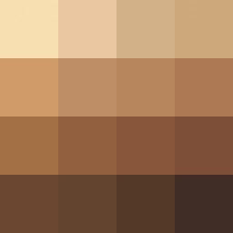 Black characters in fiction are often described as having a skin color that looks like some kind of coffee beverage. This is especially likely if the character in question is of mixed race or if they are meant to be attractive. Sometimes those … Color Splotches, Skin Palette, Icona Ios, Scale Skin, Futurisme Retro, Color Palette Challenge, Brown Color Palette, Palette Art, Skin Color Palette